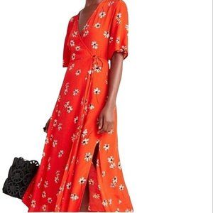 Faithfull the brand x Anthropologie Rivera red wrap dress